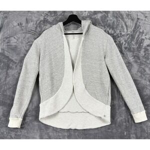 Alternative Apparel Move Hooded Cardigan Women M Sweatshirt Gray Open Front